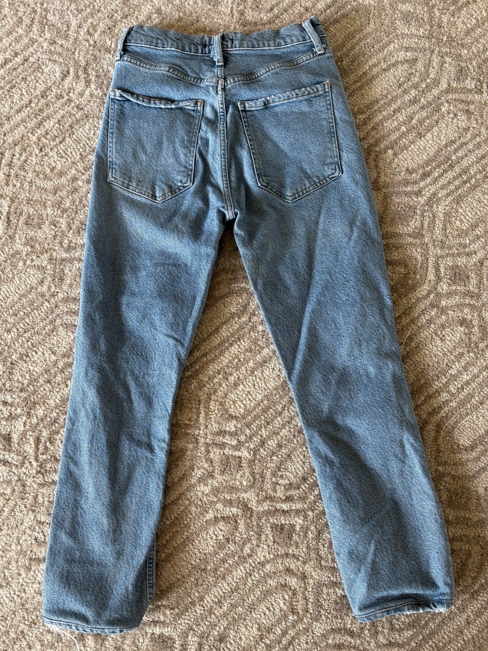 AGOLDE Riley High Rise button front Distressed Ripped Cropped Ankle Jean Wm 25 - Picture 2 of 13